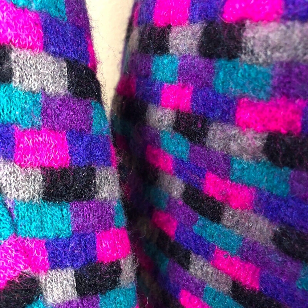Classiques Vintage Sweater Purple Pink Blue Gray Mohair Wool Cardigan M - Picture 2 of 10